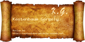 Kestenbaum Gergely névjegykártya